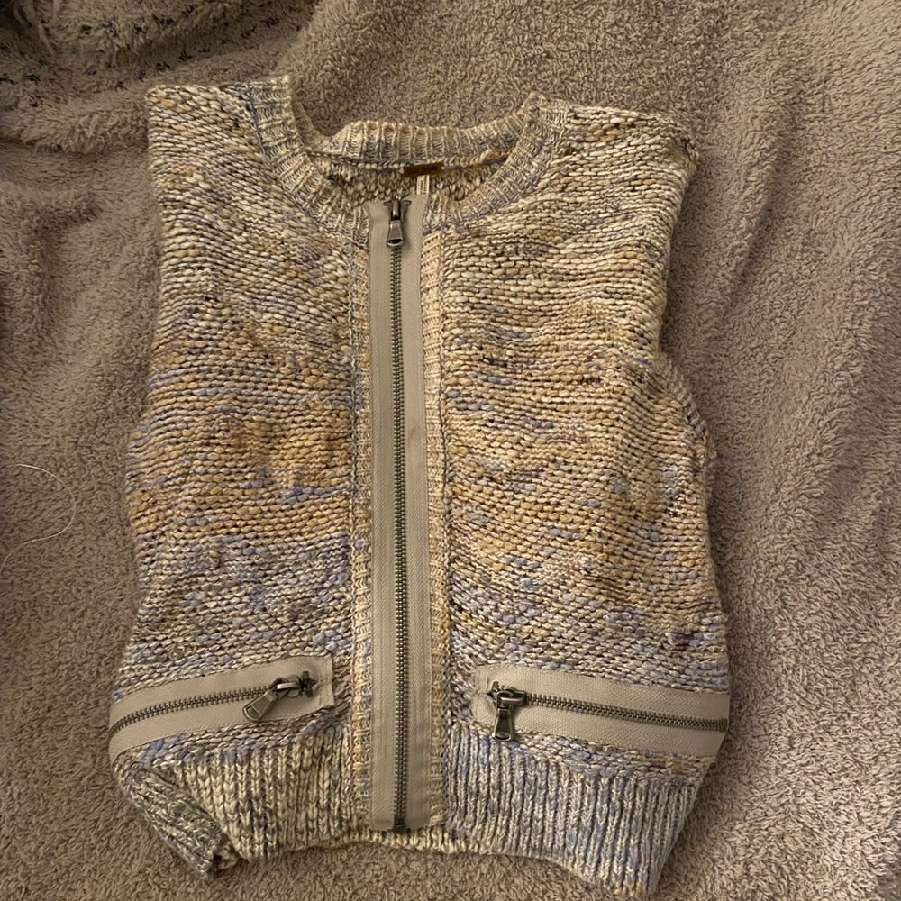 Free people knit crop zip up